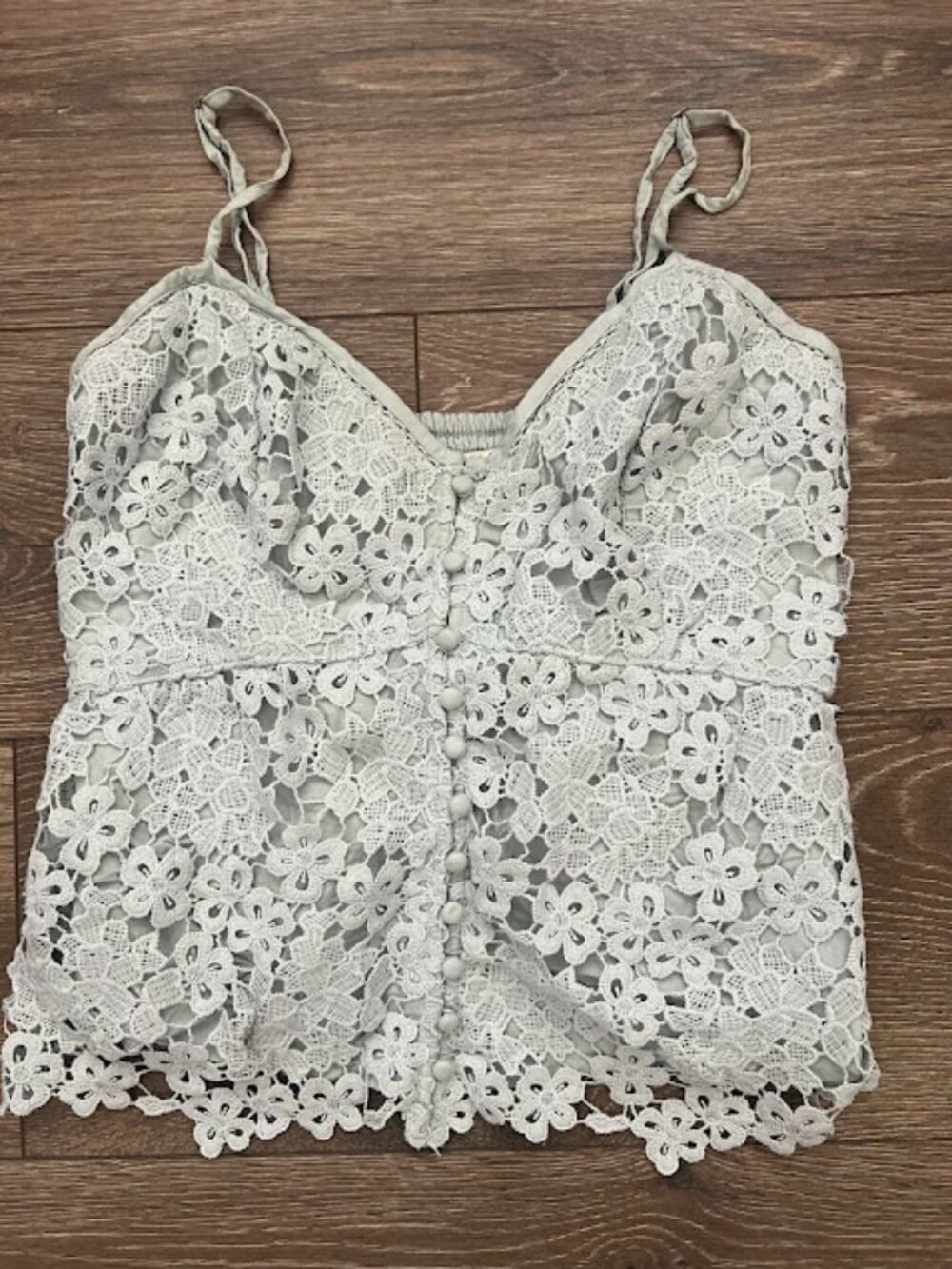 Abercrombie And Fitch Blue Lace Cami Camisole Tank Top Size Medium